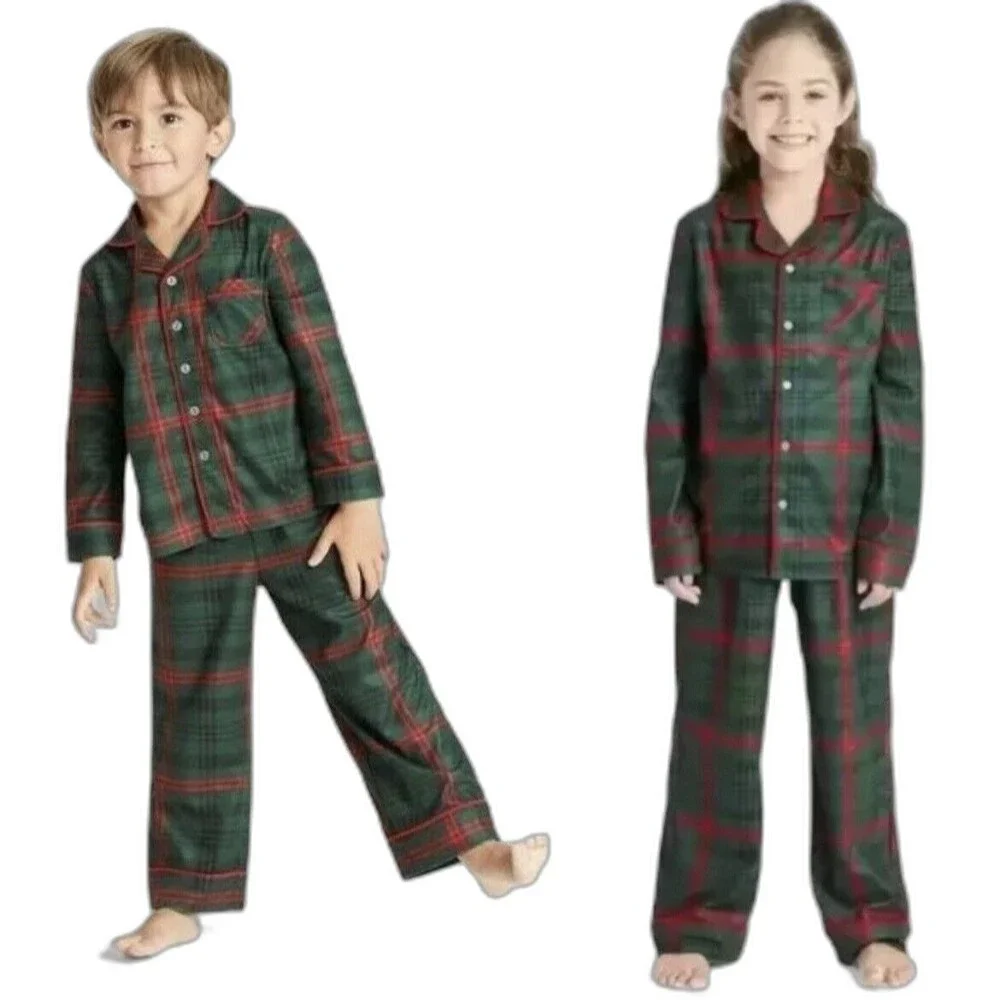Hearth & Hand Baby Toddler Plaid 2pc Pajama Set Green/Red Holiday Christmas NEW!